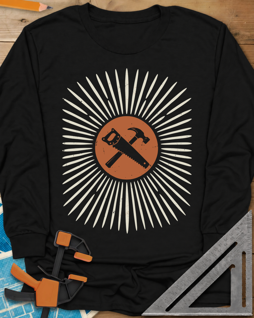 Saw & Hammer Long Sleeve Tee — black