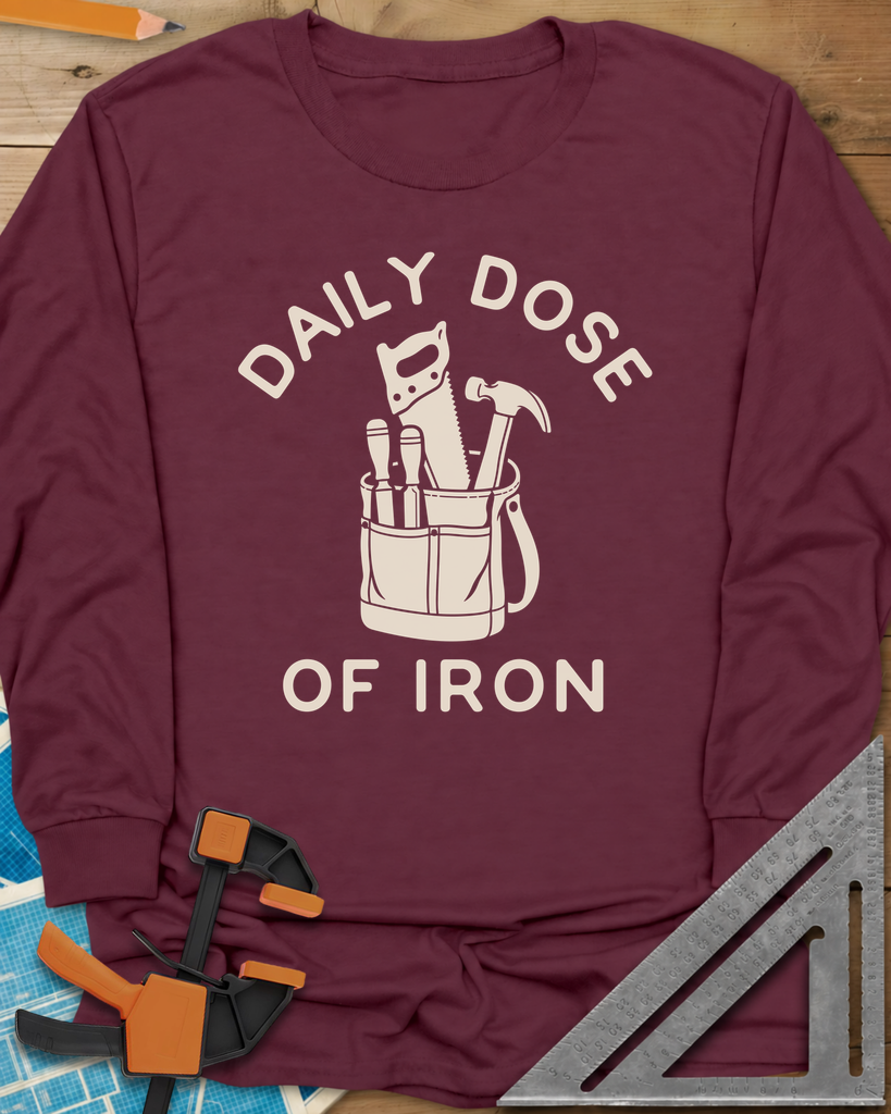 Daily Dose Long Sleeve Tee — maroon