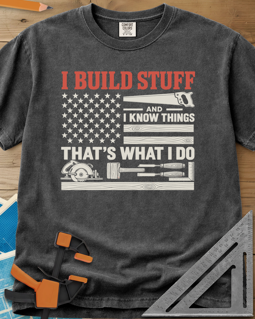 Build & Know - Premium Heavyweight Tee — pepper