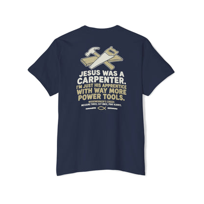 Carpenter Pocket Tee — 'Jesus Was a Carpenter'