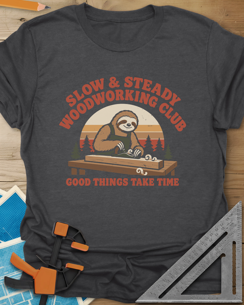 Slow Woodwork Tee — dark_heather_grey