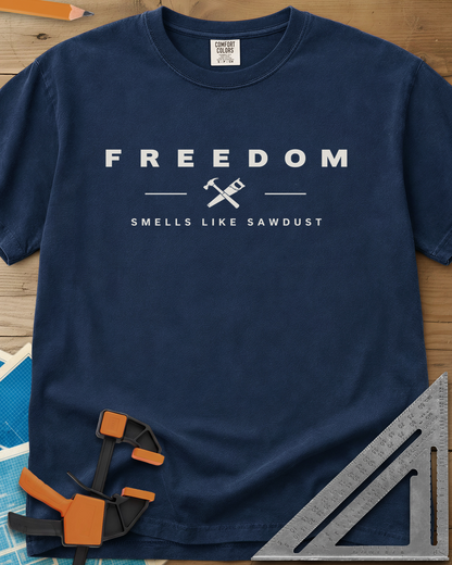 Sawdust Freedom - Premium Heavyweight Tee — navy
