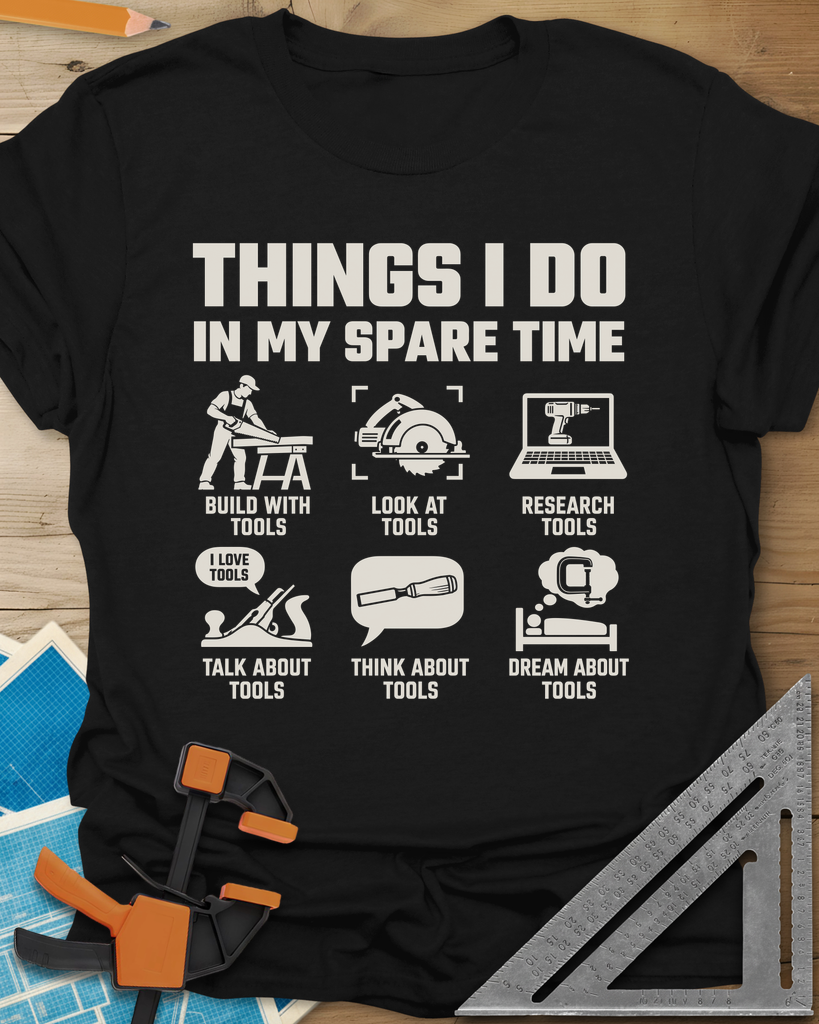 Spare Time Tools Tee — black