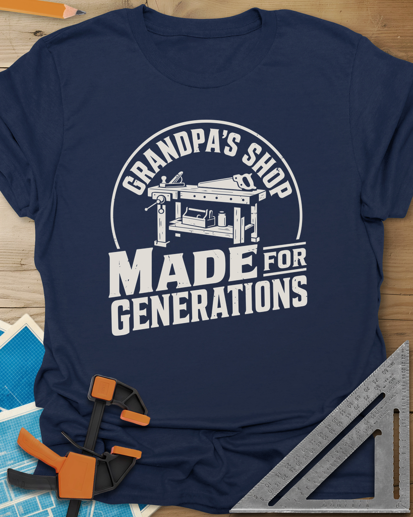Grandpa'S Shop Tee — navy
