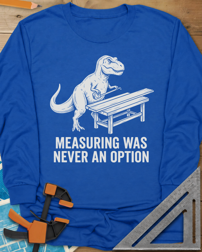 Dino Measuring Long Sleeve Tee — royal