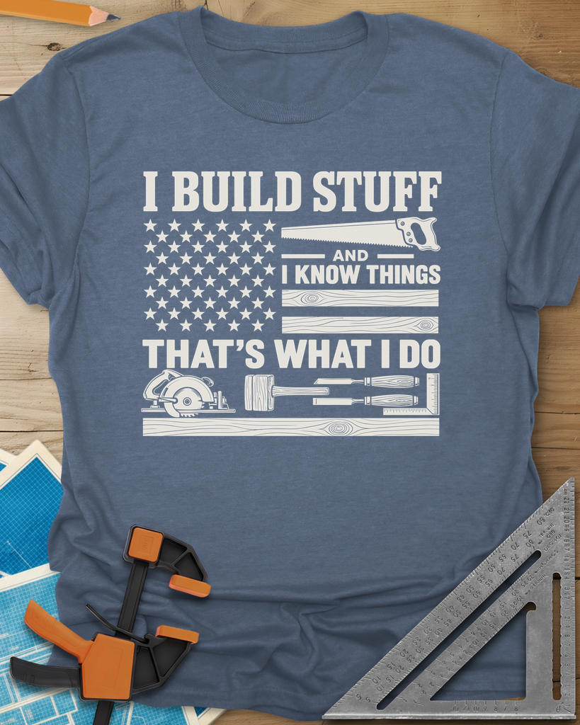 Build & Know Tee — heather_indigo