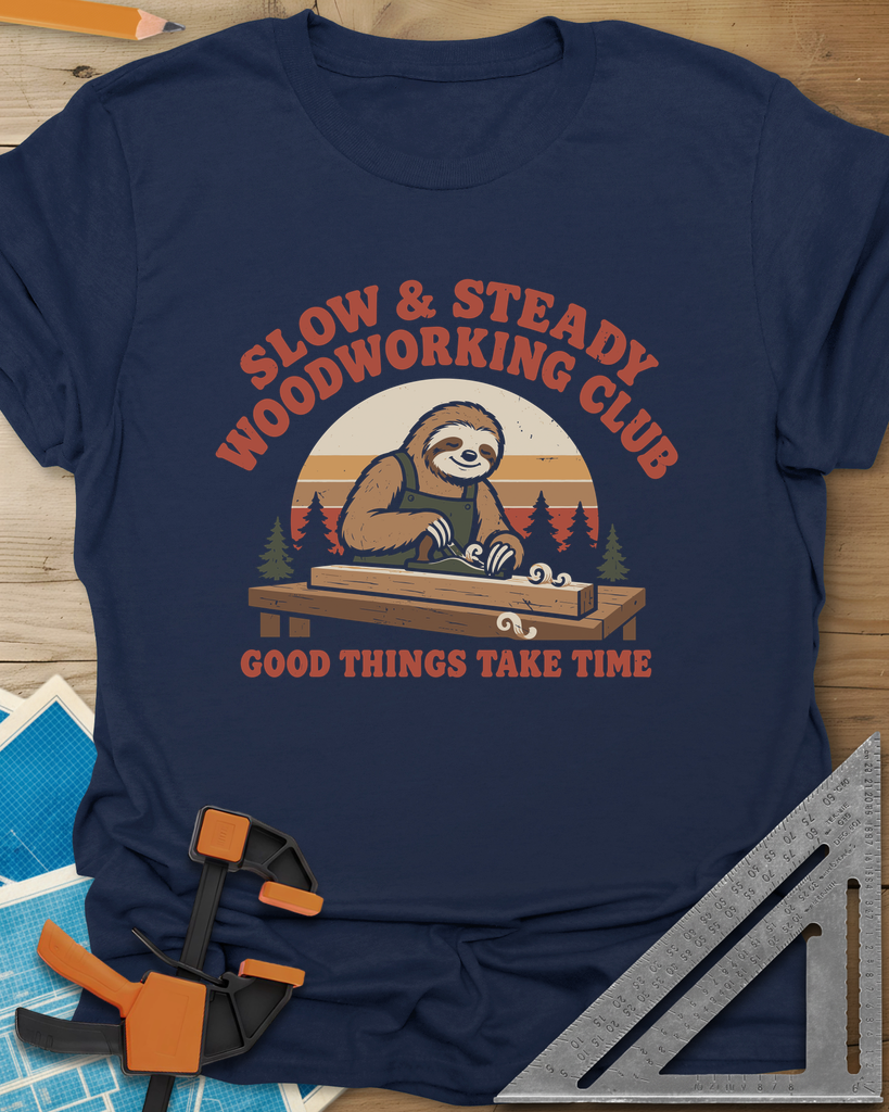 Slow Woodwork Tee — navy
