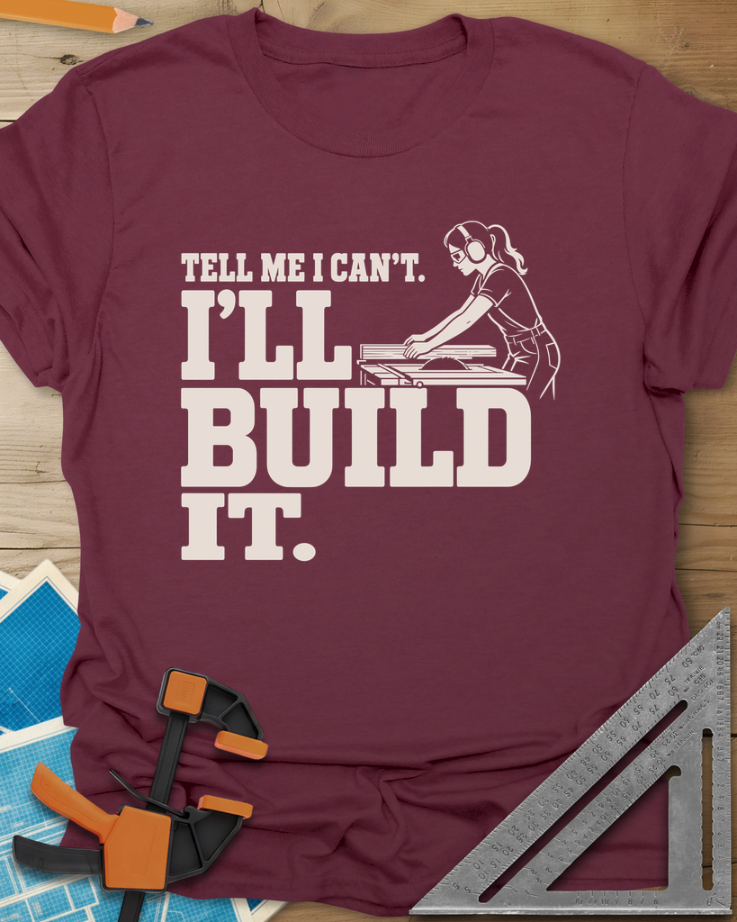 Build It Tee — maroon