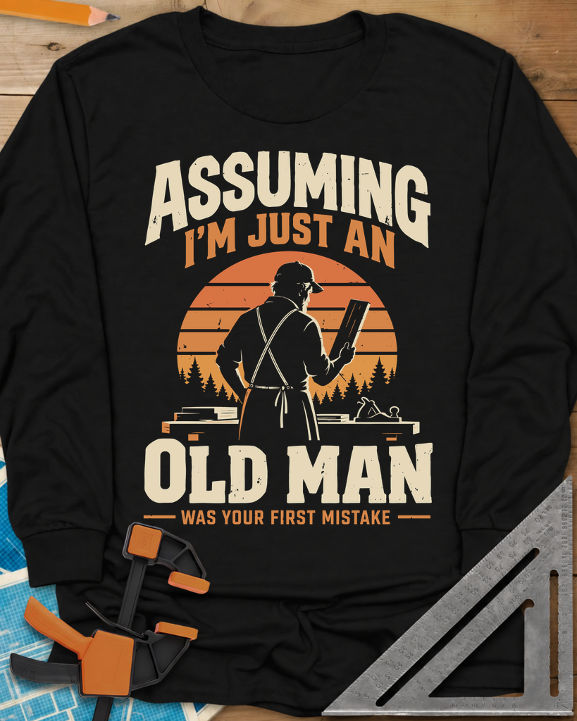 Old Man Mistake Long Sleeve Tee — black