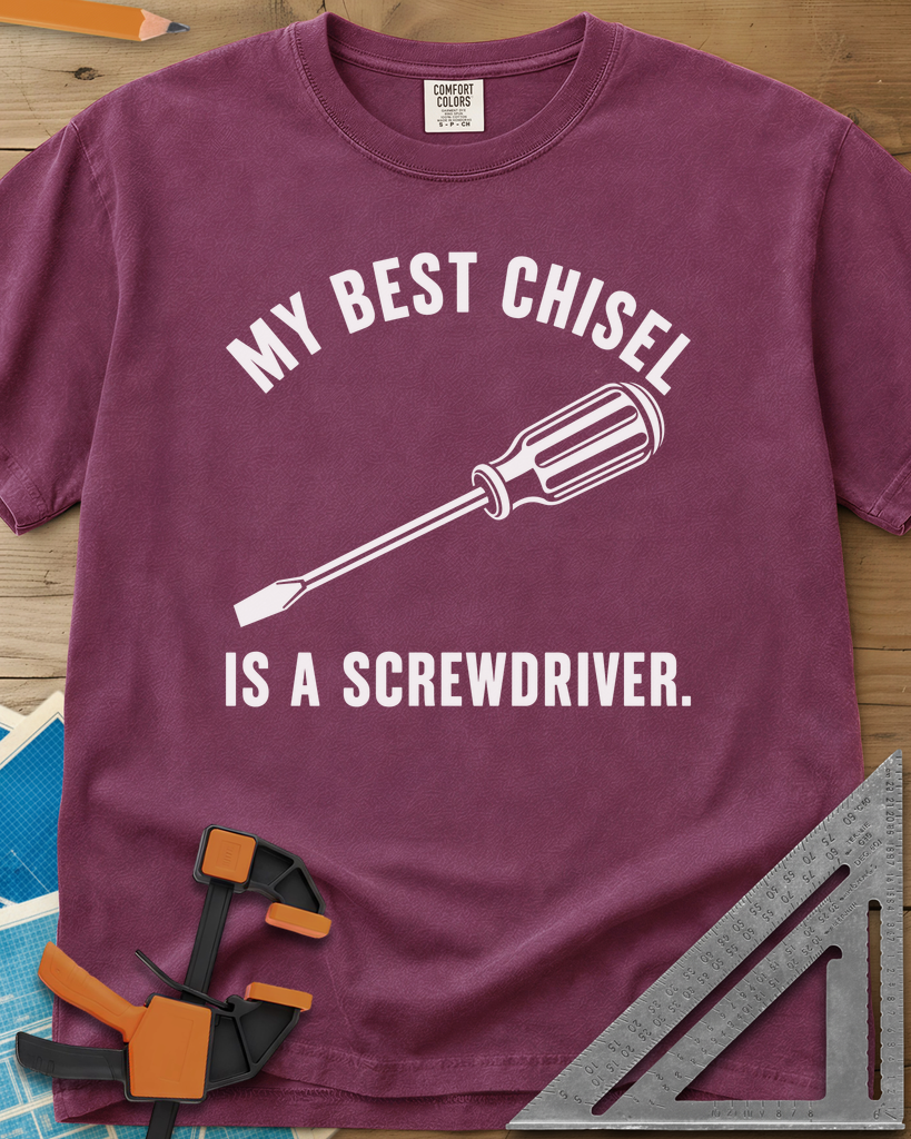 Chisel Screwdriver - Premium Heavyweight Tee — berry