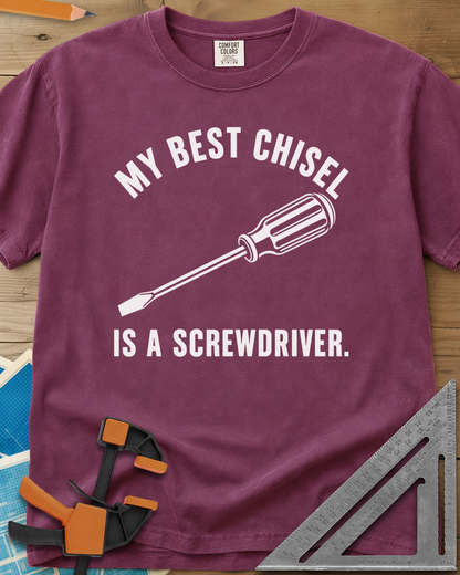 Chisel Screwdriver - Premium Heavyweight Tee — berry