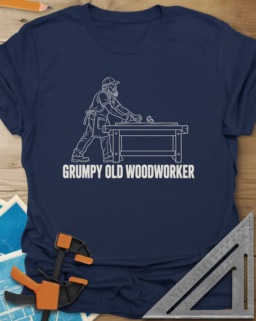 Grumpy Woodworker Tee — navy