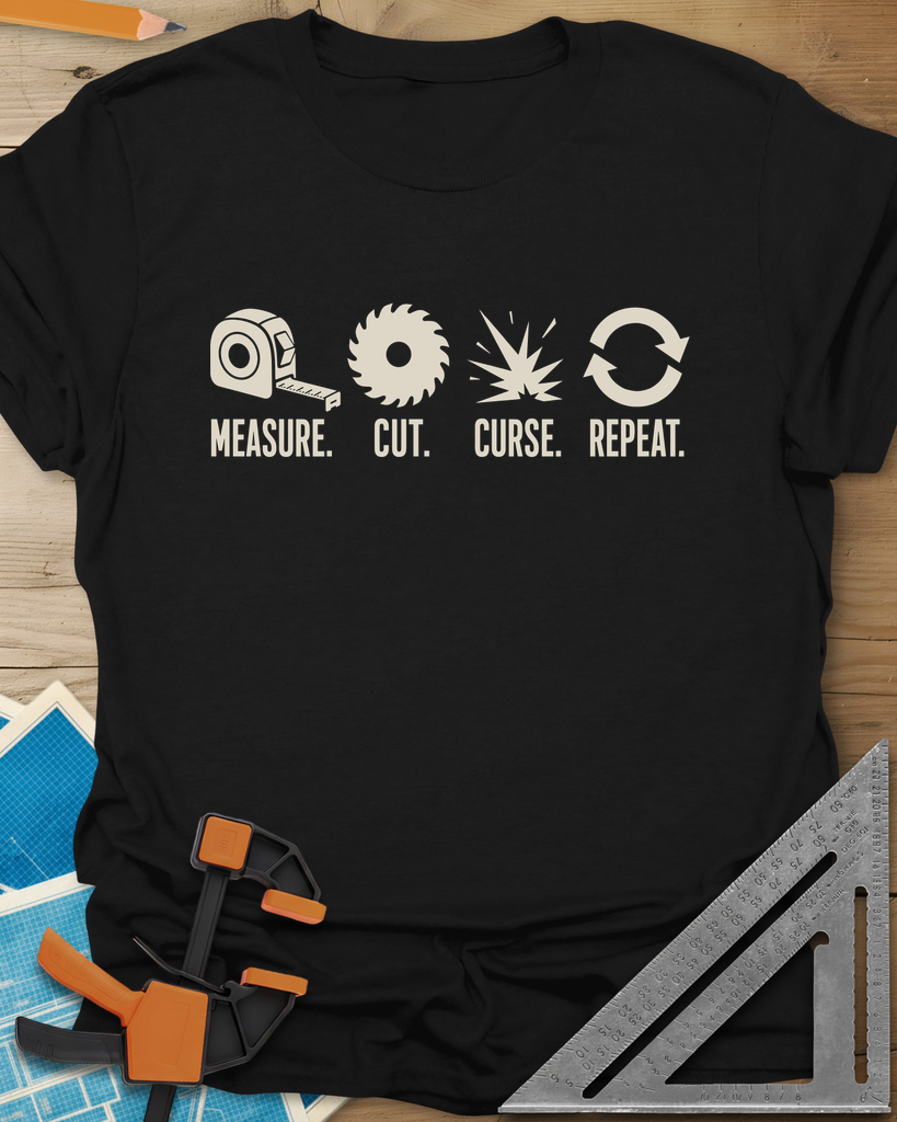 Measure Cut Repeat Tee — black