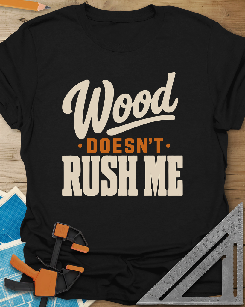 Wood Doesn'T Rush Tee — black