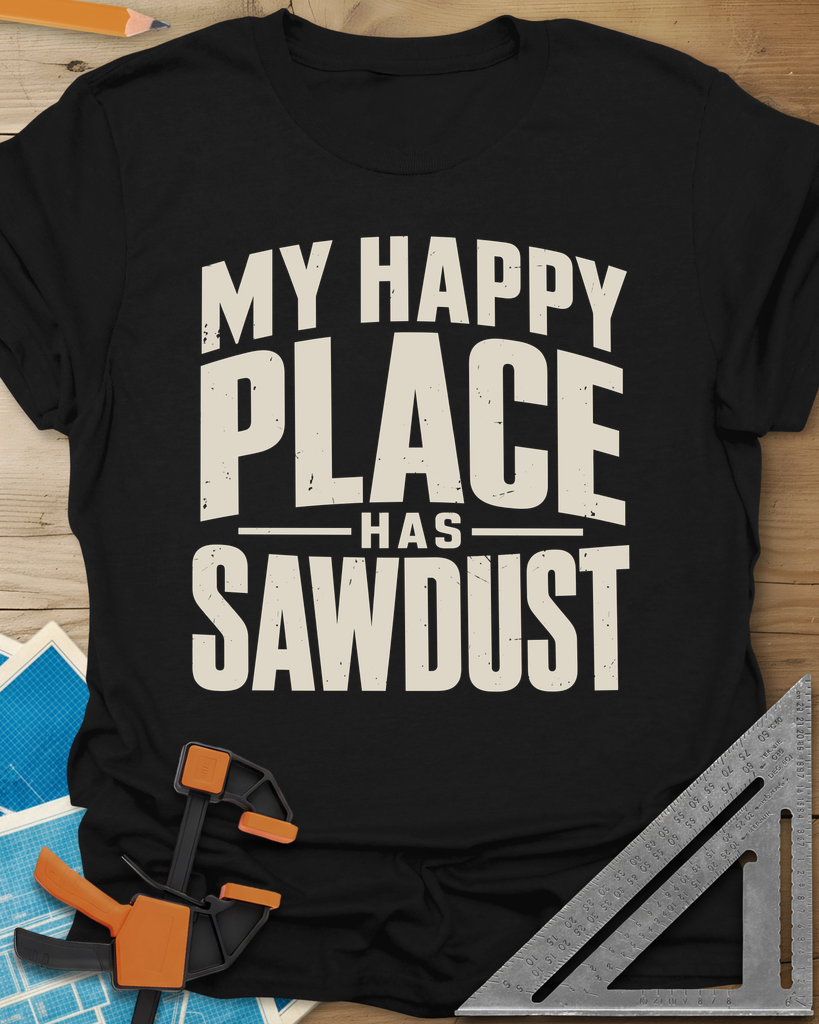 Happy Sawdust Tee — black