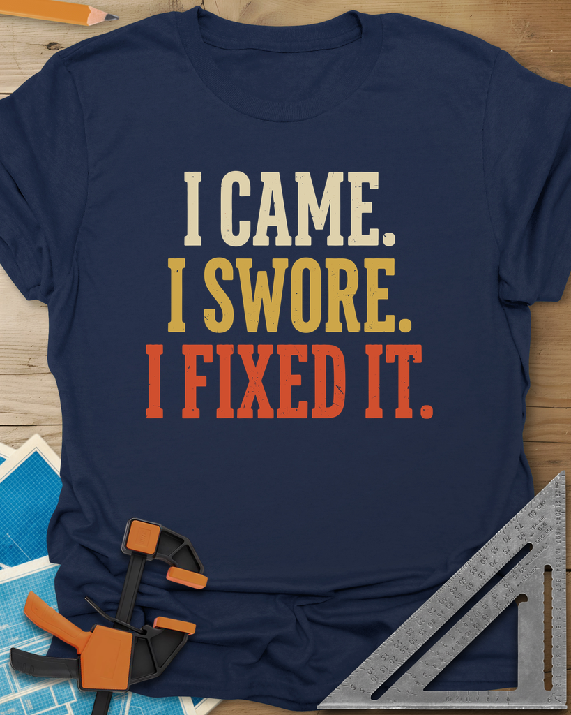 Swore & Fixed It Tee — navy