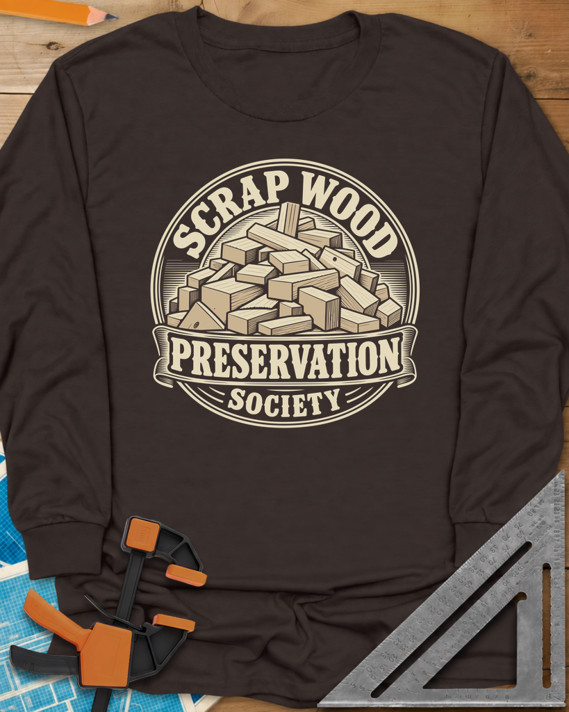 Scrap Wood Society Long Sleeve Tee — dark_chocolate