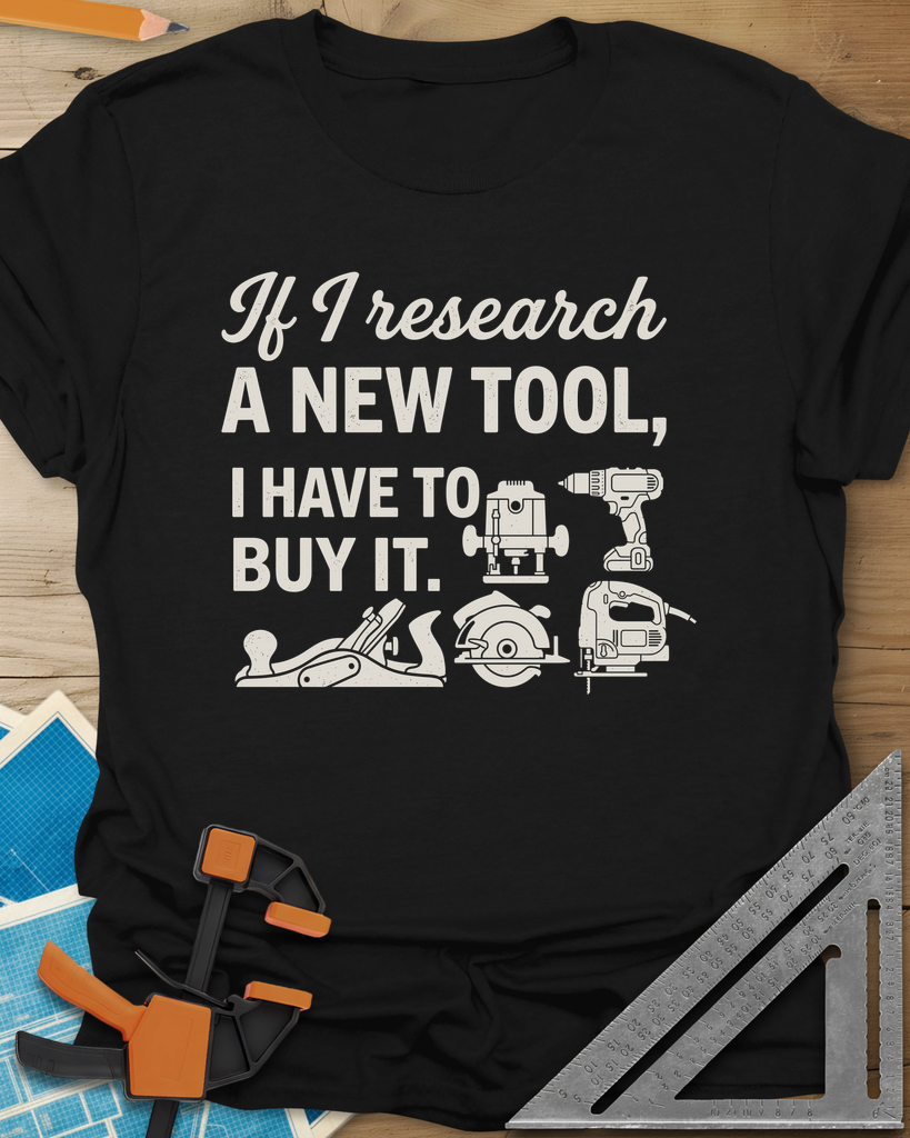 Research & Buy Tee — black