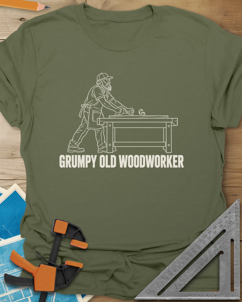 Grumpy Woodworker Tee — military_green
