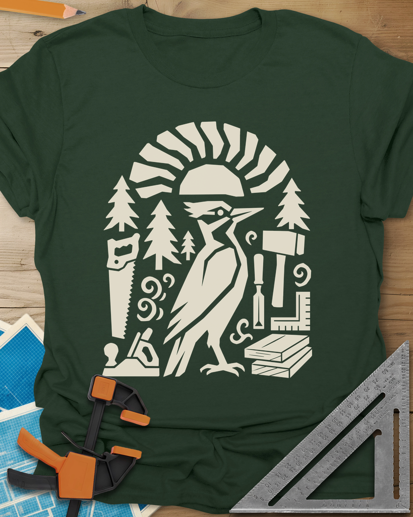 Woodpecker Craft Tee — forest_green