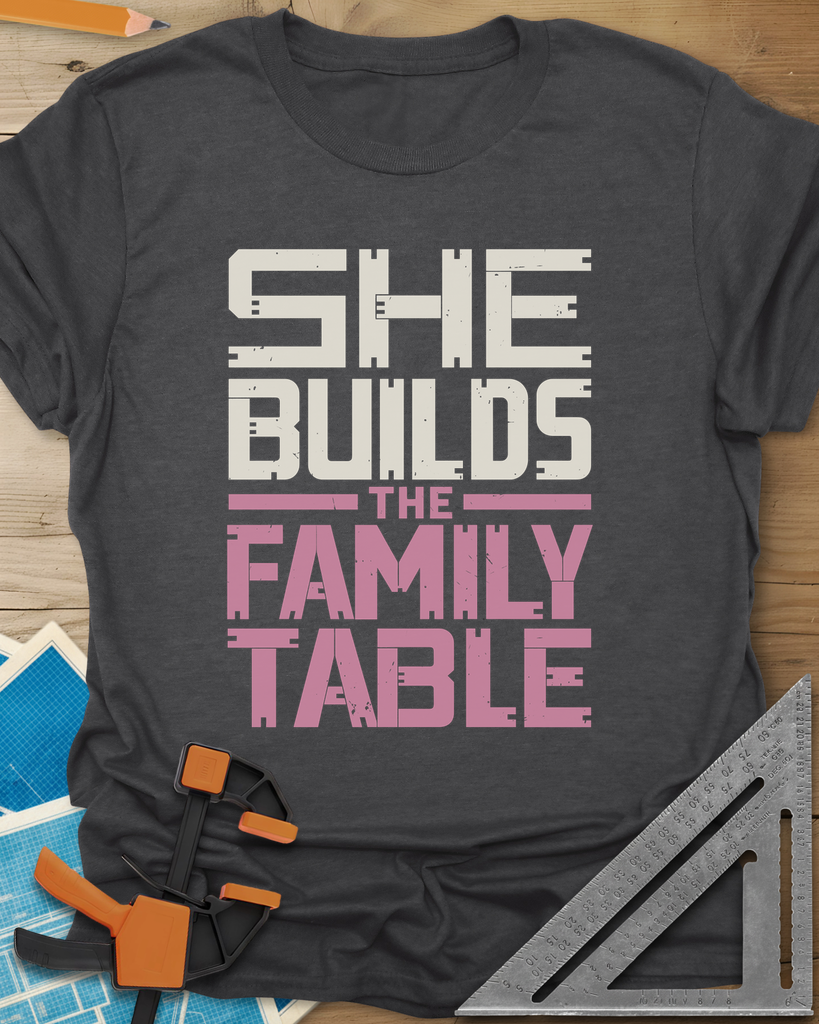 Family Table Tee — dark_heather_grey