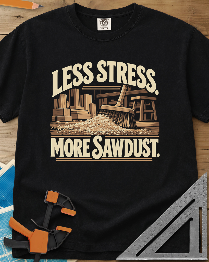 Less Stress - Premium Heavyweight Tee — black