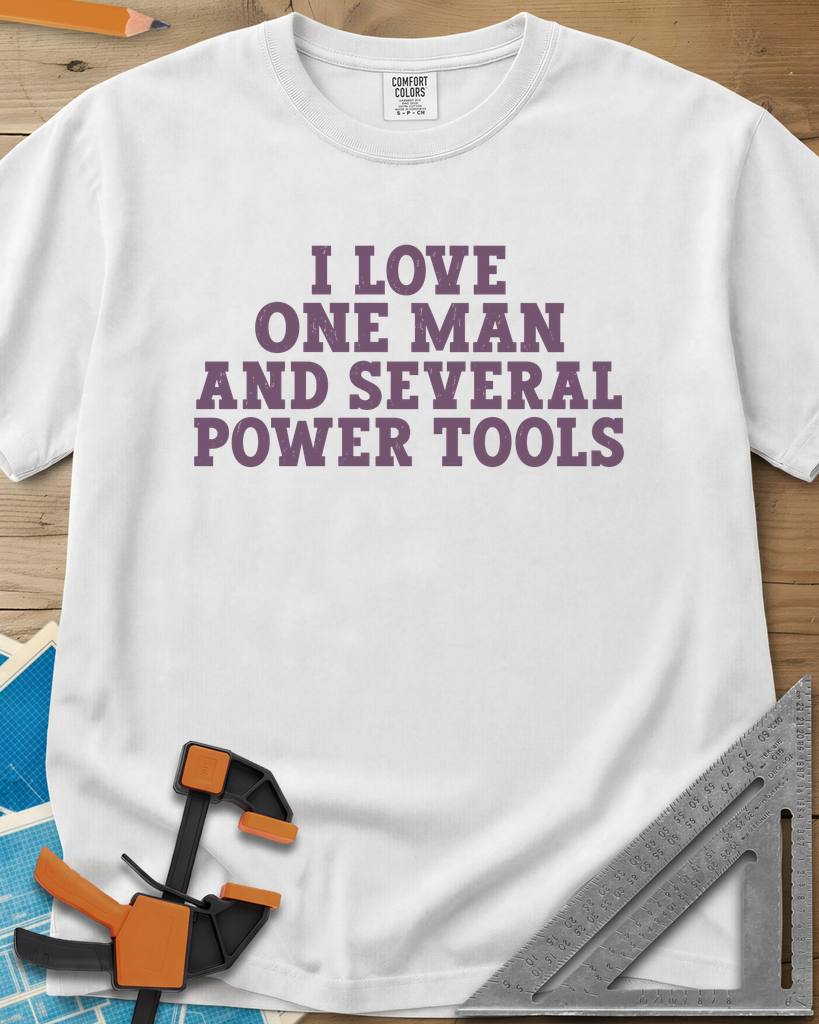 Love & Power Tools - Premium Heavyweight Tee — white