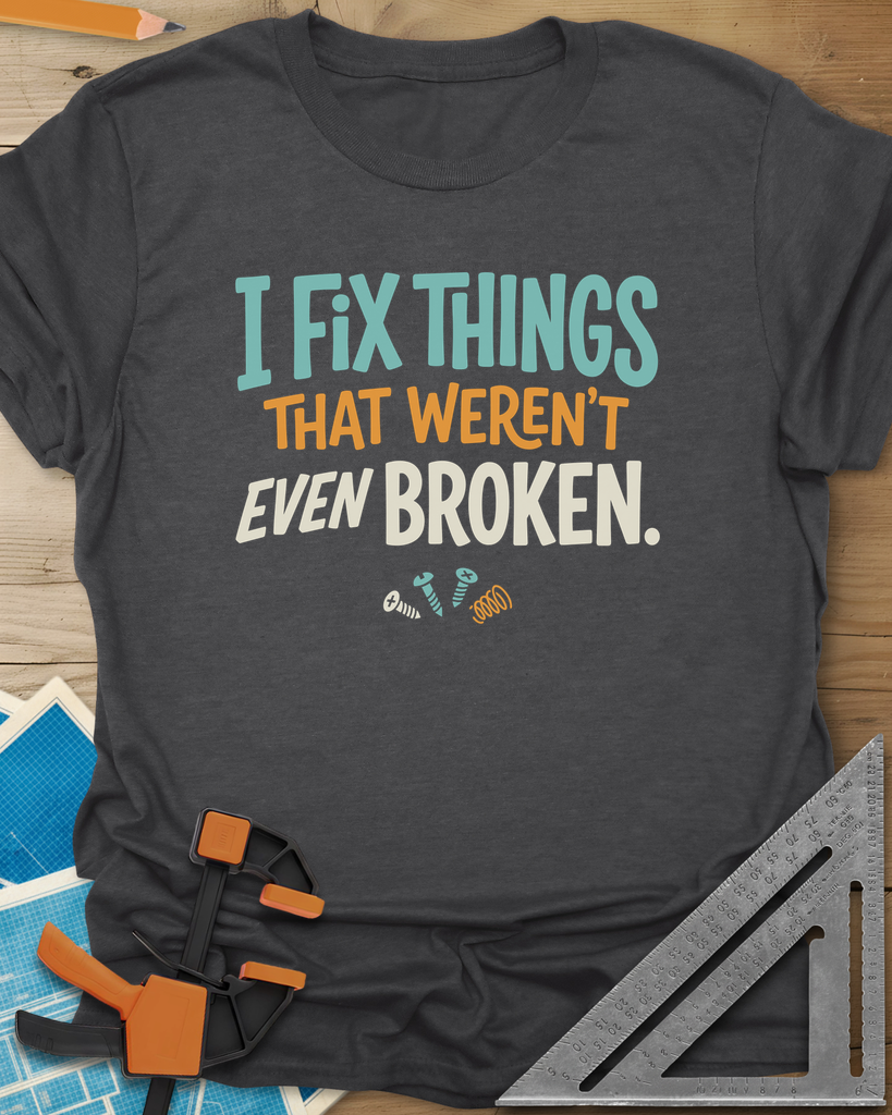 Fix Things Tee — dark_heather_grey
