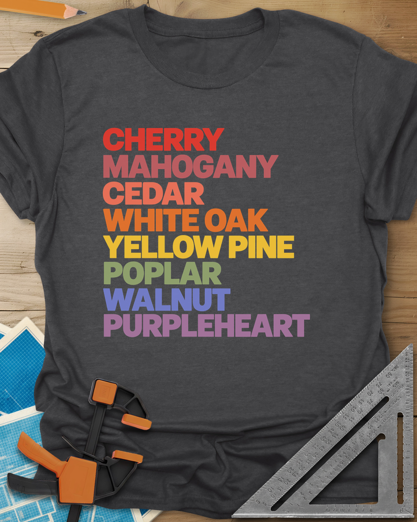Wood Species Tee — dark_heather_grey