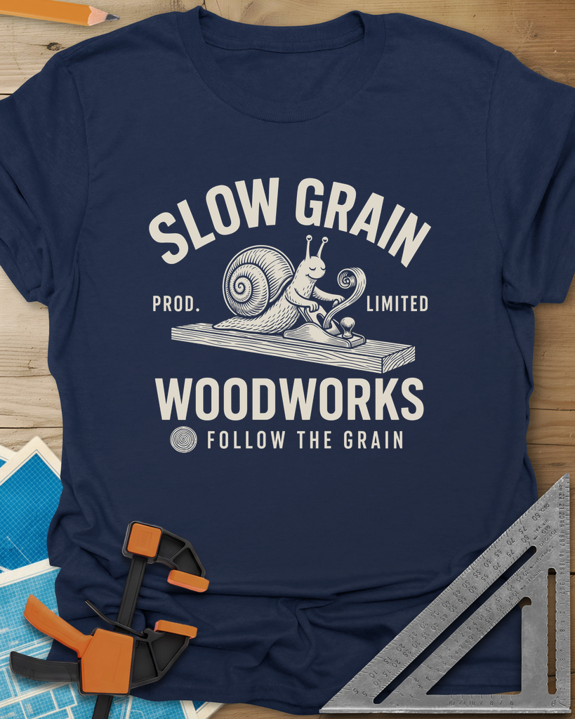 Slow Grain Tee — navy