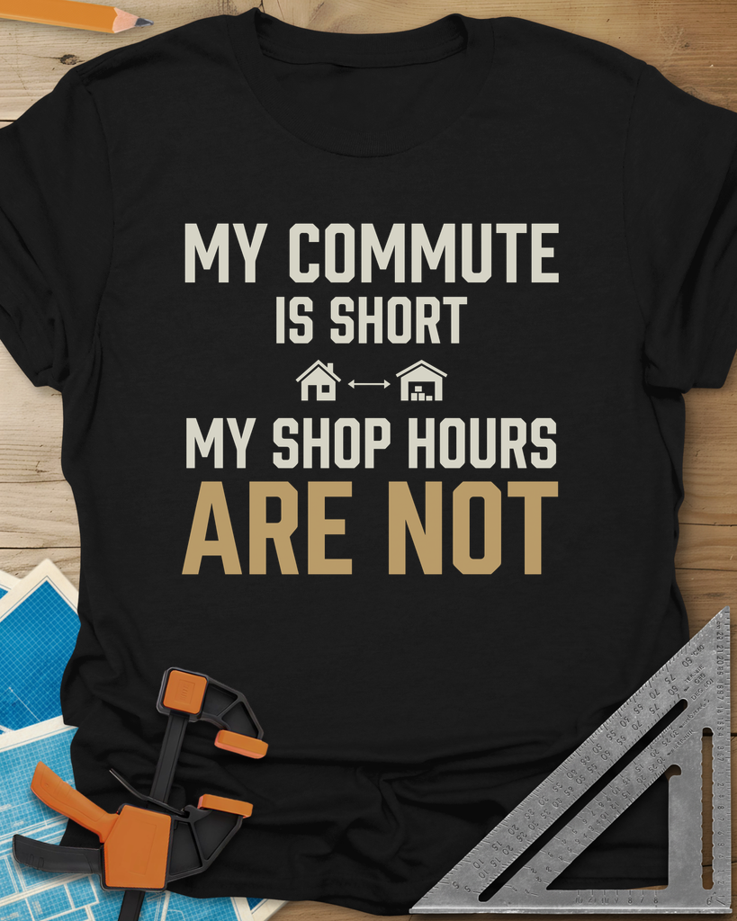 My Commute Is Short Tee — black