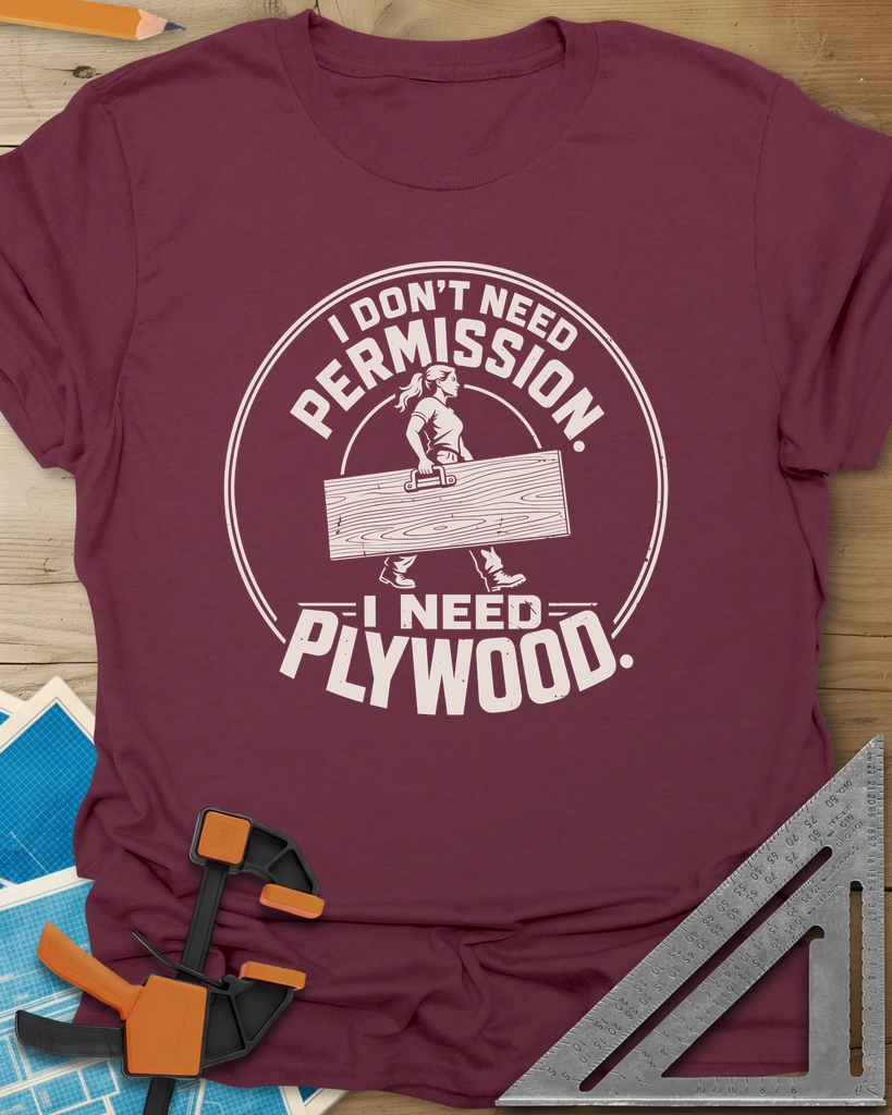 Need Plywood Tee — maroon