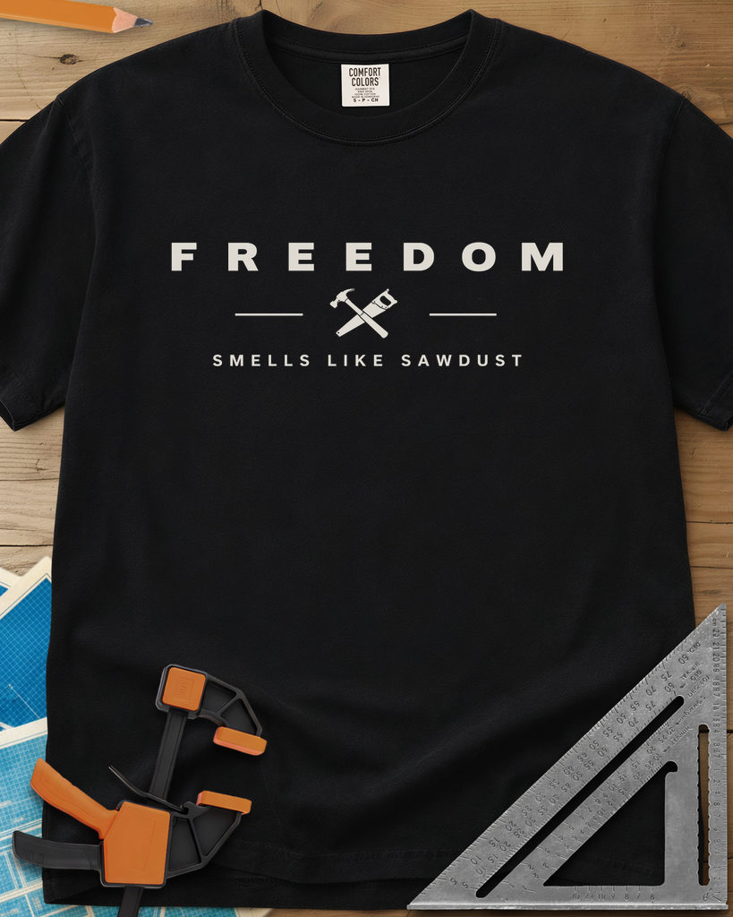 Sawdust Freedom - Premium Heavyweight Tee — black