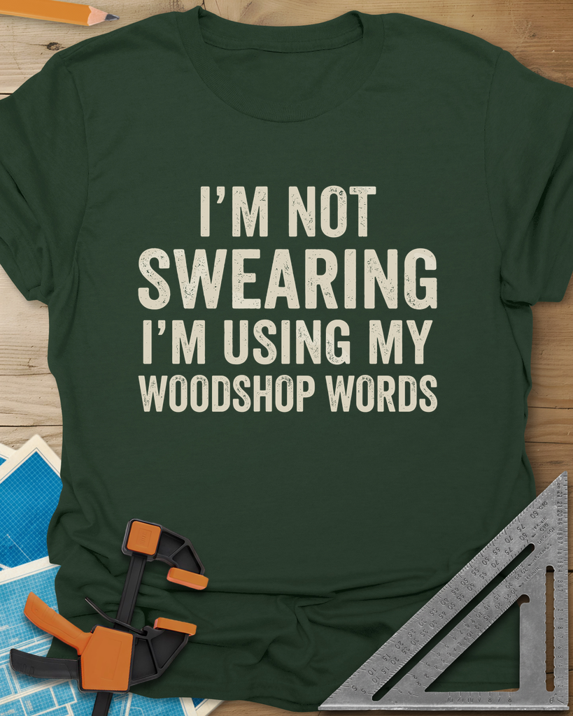 Woodshop Words Tee — forest_green