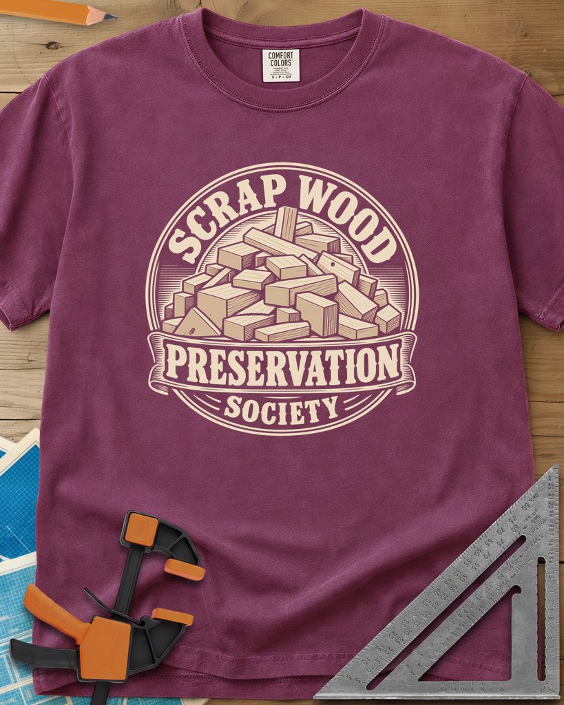 Scrap Wood Society - Premium Heavyweight Tee — berry