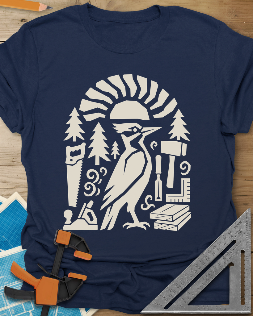 Woodpecker Craft Tee — navy