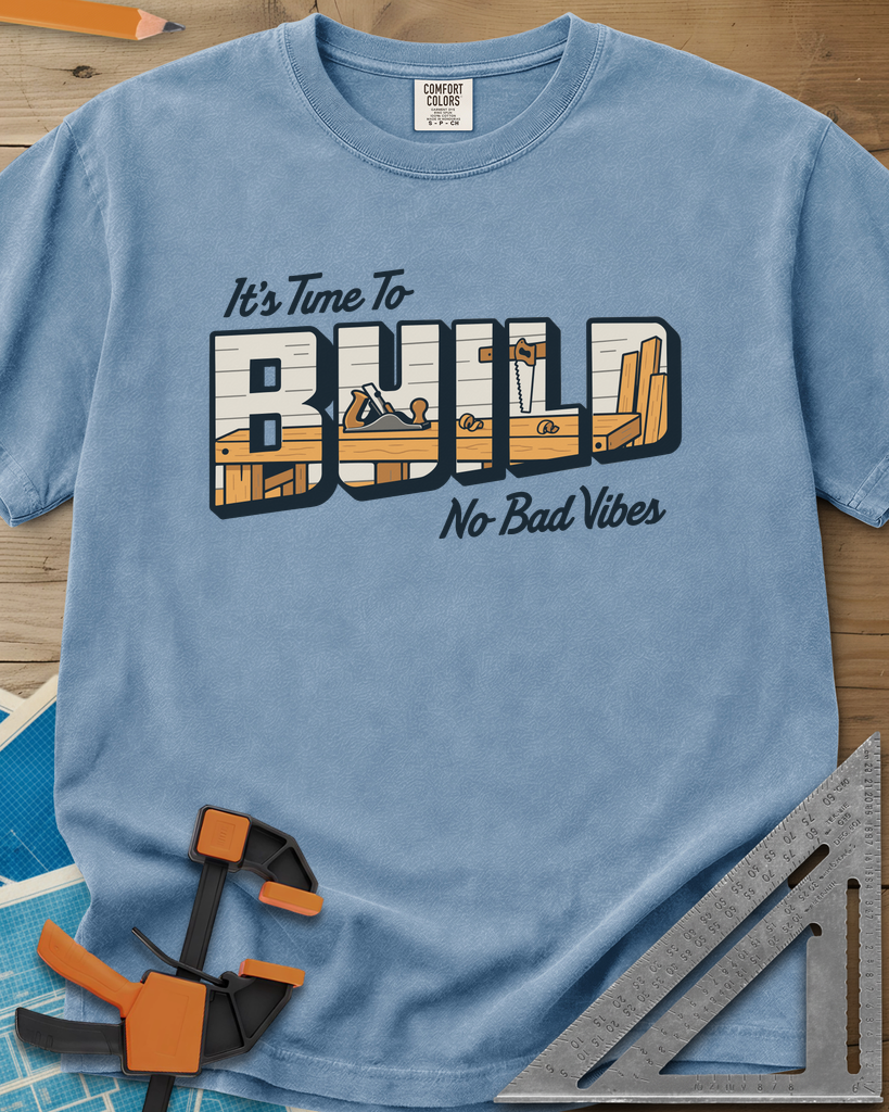 Build Time - Premium Heavyweight Tee — washed_denim