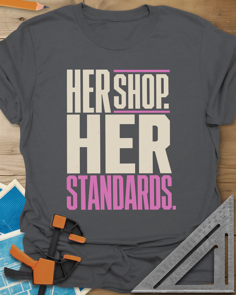 Her Shop Tee — charcoal