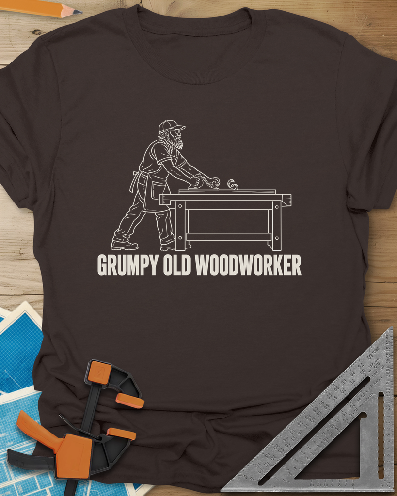 Grumpy Woodworker Tee — dark_chocolate