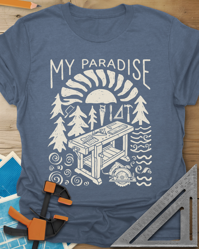 Paradise Workshop Tee — heather_indigo