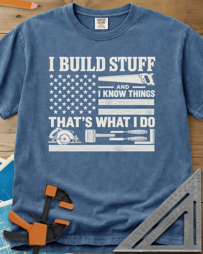 Build & Know - Premium Heavyweight Tee — blue_jean