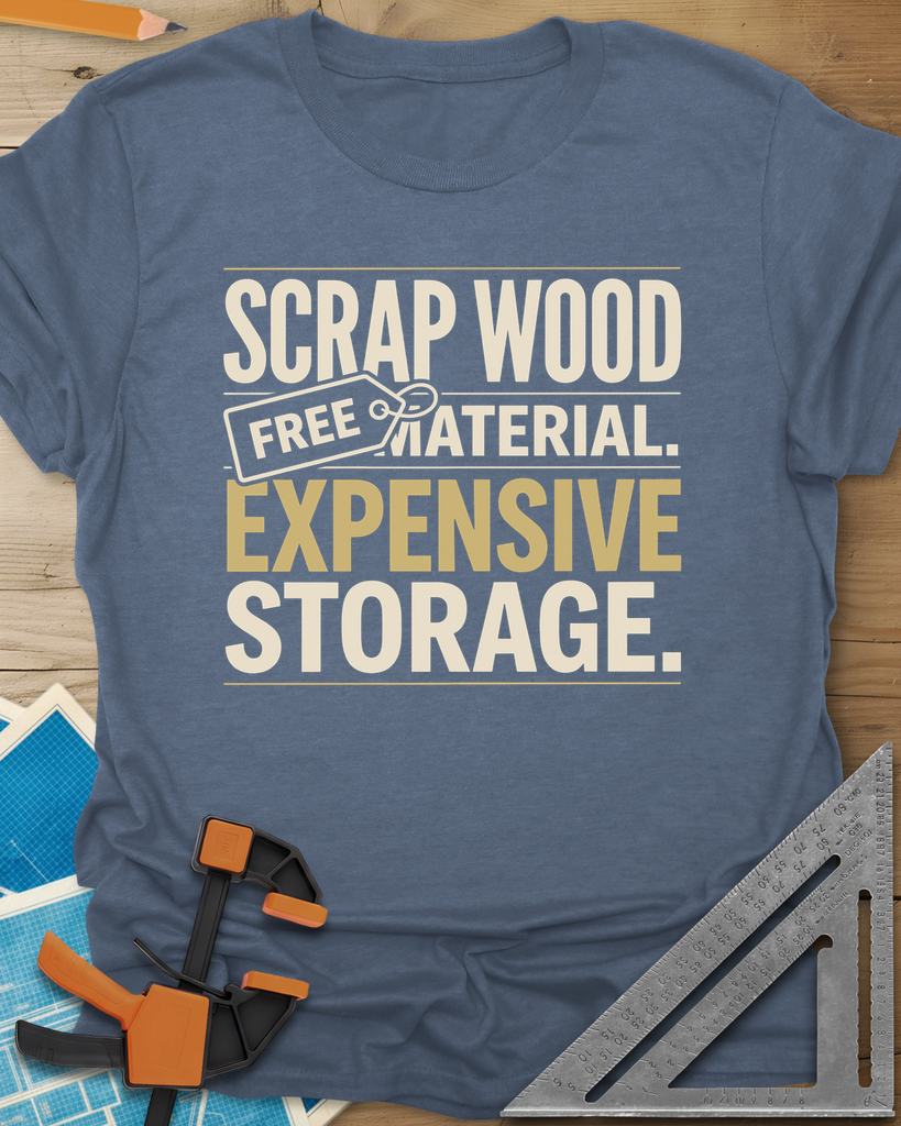 Free Material Expensive Storage Tee — heather_indigo