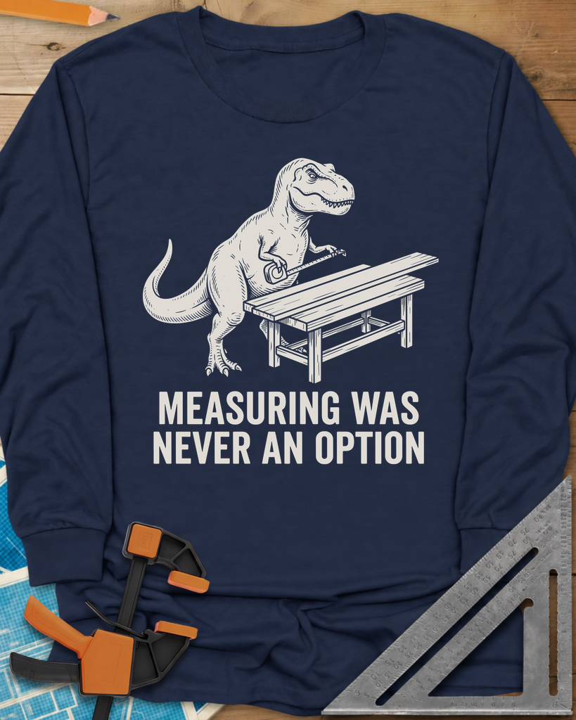 Dino Measuring Long Sleeve Tee — navy