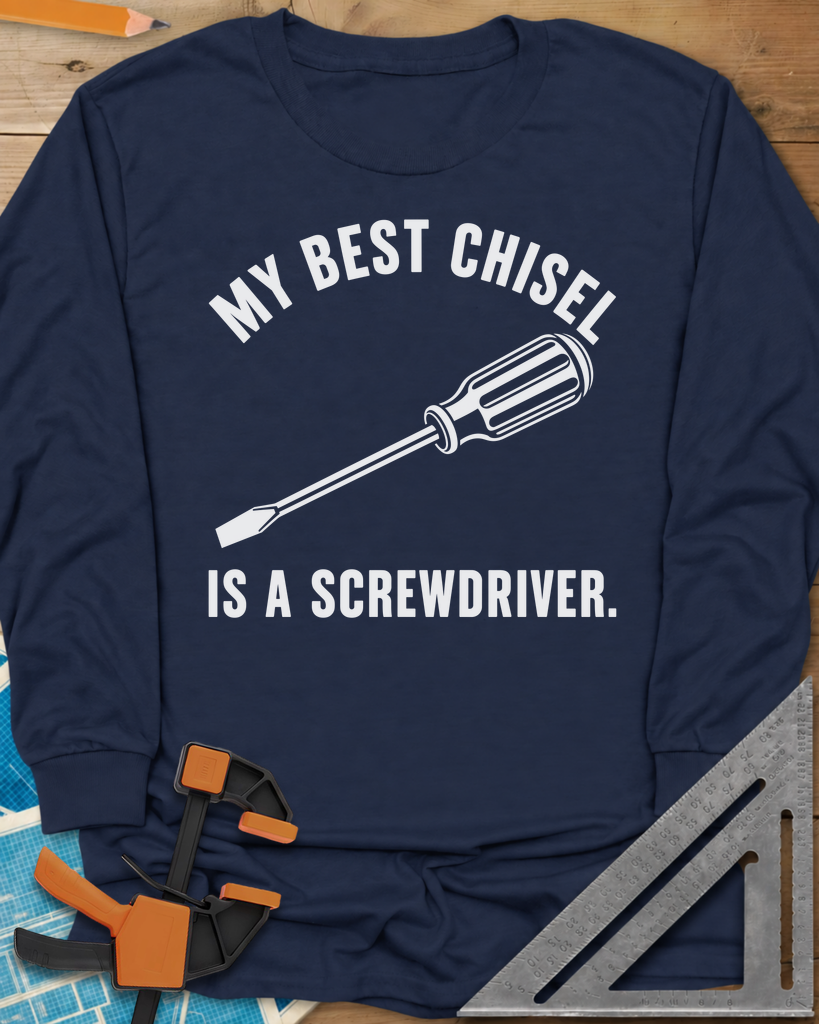 Chisel Screwdriver Long Sleeve Tee — navy