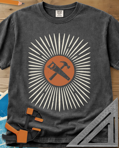 Saw & Hammer - Premium Heavyweight Tee — pepper