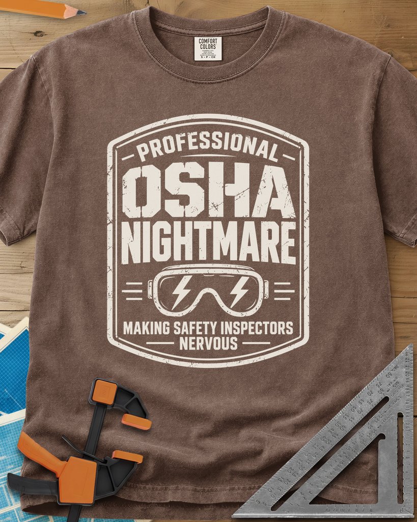OSHA Nightmare - Premium Heavyweight Tee — espresso