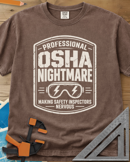 OSHA Nightmare - Premium Heavyweight Tee — espresso