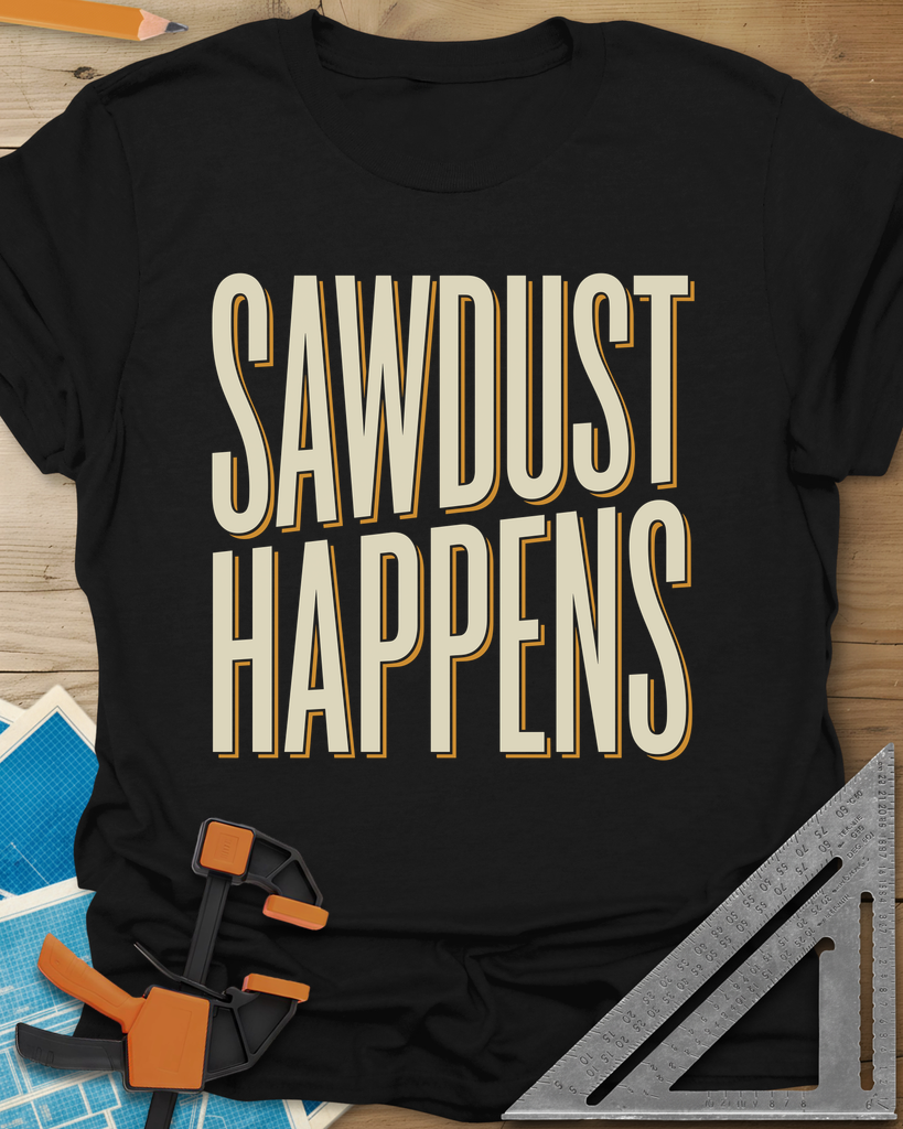Sawdust Happens Tee — black
