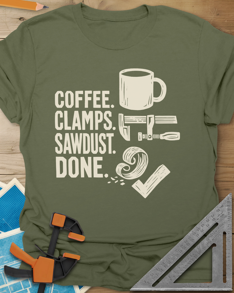 Coffee Clamps Tee — military_green