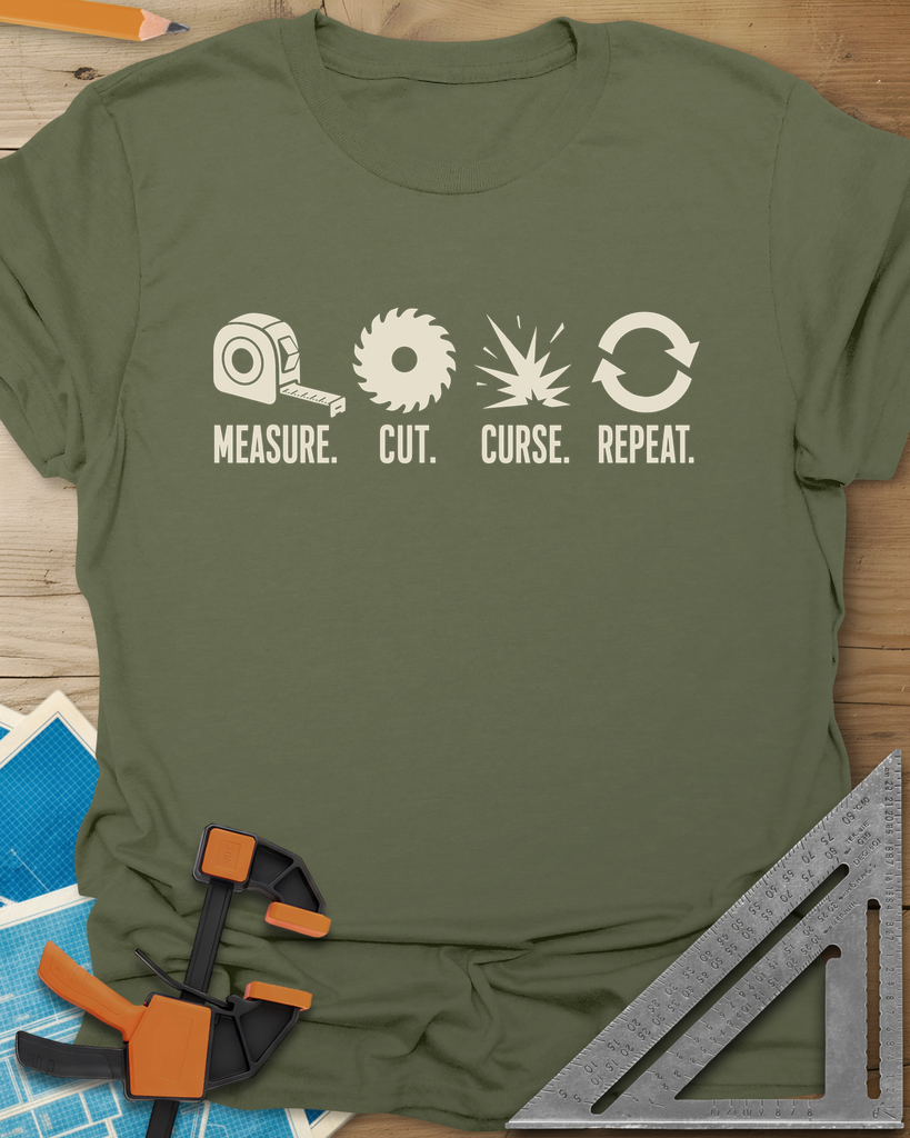 Measure Cut Repeat Tee — military_green
